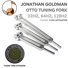 Jonathan Goldman Tuning Fork Set – Otto 32Hz 64Hz 128Hz + Rubber Activator Tool
