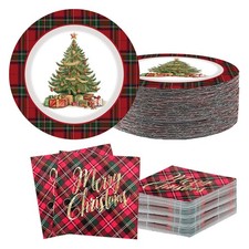 40 PCS Christmas Plates Dinner