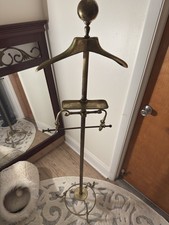 Mid Century Brass Gentleman's Valet , Antique Coat Hanger