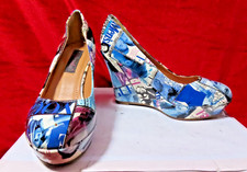 Sergio Todzi  blue fashion picture inspired  wedge heel shoes UK 3, EU 36