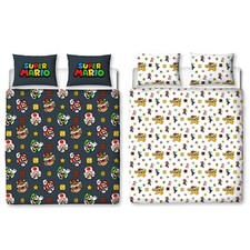Nintendo Kids Double Duvet Reversible Mario Luigi Dark Bedding Set Quilt Cover