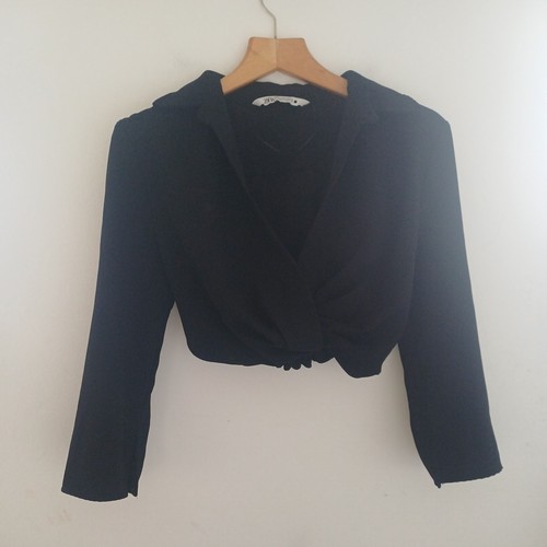 Zara black cropped - black, size