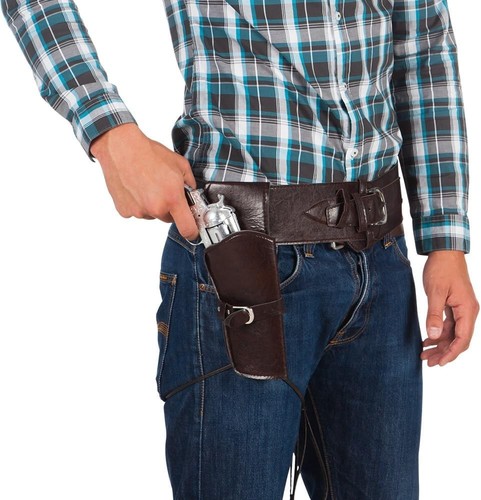 Brown cowboy belt and holster - brown,
