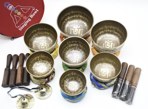 Mantra carved singing bowl - singing,
