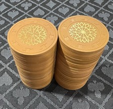 Gold Paulson Top Hat & Cane Starburst Poker Chips - Qty 40