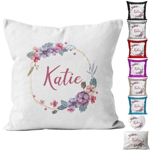 Personalised floral cushion - personalised,