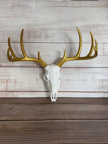 White faux deer skull - white, wall
