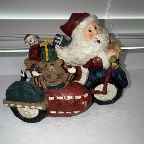Santa motorcycle with - santa, on
