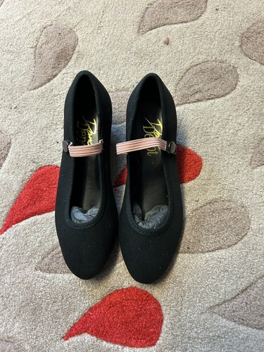 Black canvas cuban - , heel