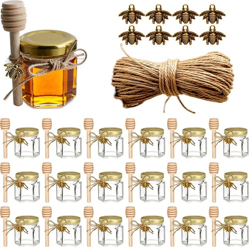 Mini honey jars with dipper - mini,