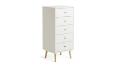Otto 5 Drawer Tallboy - White