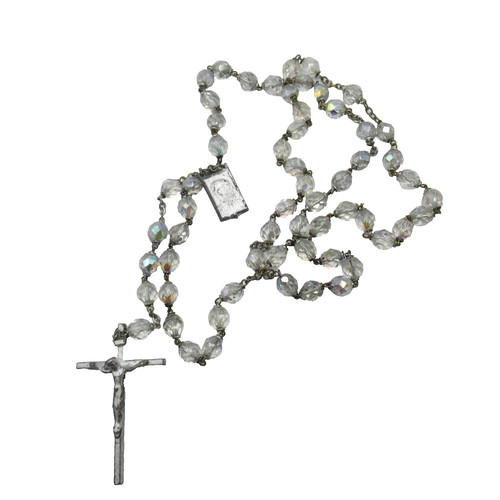 Glass vintage beaded rosary - ab,