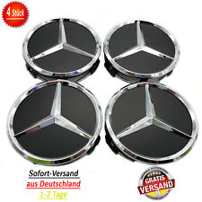 ▀ 4x Mercedes-Benz 75 mm hub caps B66470200 black wheel cover hub cap▀