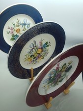 3 Vintage WOODS & SONS Burslem England Plates Floral Design