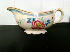 VINTAGE ASHWORTH BROS HANLEY  FLORAL GRAVY BOAT FLORAL SAUCE JUG TABLEWARE