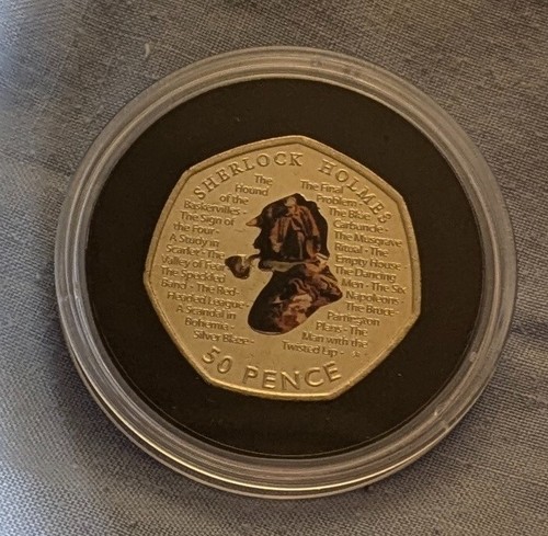 Sherlock holmes coloured 50p - holmes,