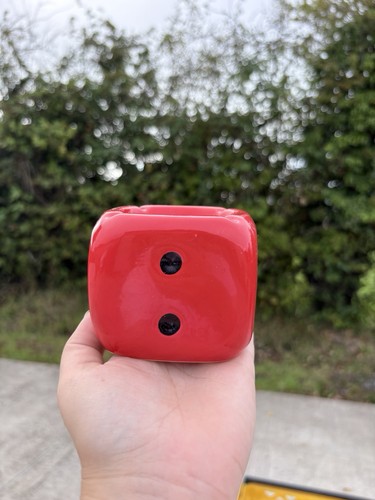 Vintage style red ceramic dice - vintage,