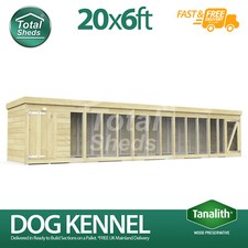 Dog Kennel & Run 20ft x 6ft Fully Pressure Treated Tanalised Timber Free Deliver