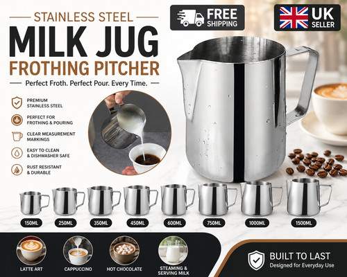 Stainless steel milk jug - stainless,