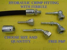 Hydraulic Hose Crimp Fitting Insert with 2 Wire Ferrule 1/4" to 1" BSP Free p&p