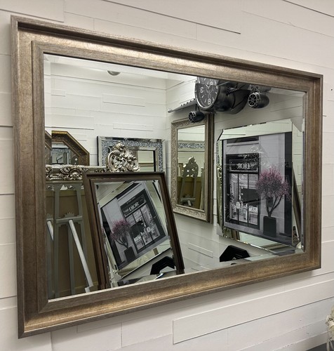 Large antique silver mirror - large,