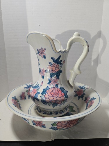 Vintage porcelain floral water - vintage,