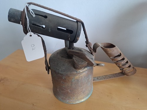 Vintage brass blow torch lamp - brass,