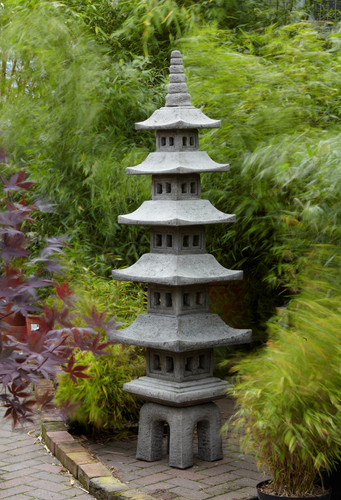 Piece oriental stone pagoda - piece,