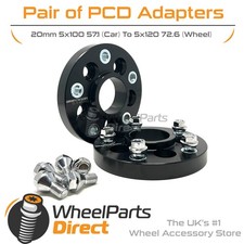 PCD Adapters 5x100 57.1 (Car) to 5x120 72.6 (Wheel) 20mm for VW Polo [Mk4] 02-09