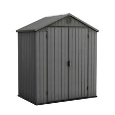 Keter Darwin 6 x 4ft Grey Plastic 2 Door Shed Floor Included Outdoor Garden