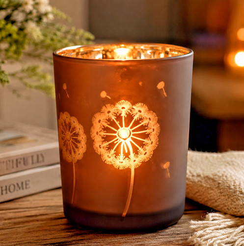 Etched dandelion mercury glass - dandelion,