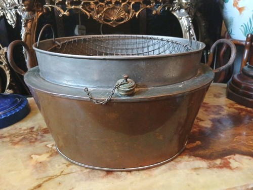 Antique copper fish steamer - antique,