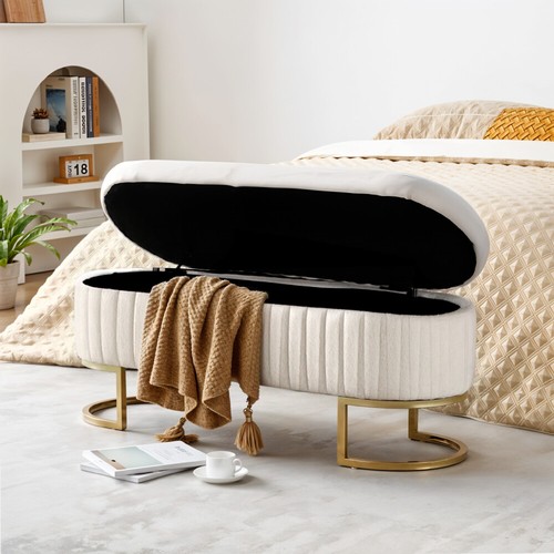Upholstered teddy velvet - velvet, bench
