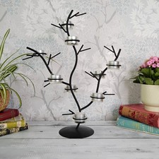 Black metal tree - candelabra, 9