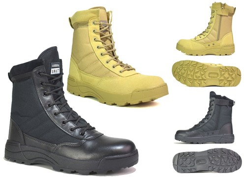 Mens military boots boys lace - boots,