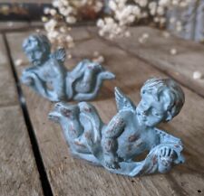 NEW French Vintage Pair CHERUB Angel Shabby Chic Metal Rustic Door Drawer Knobs
