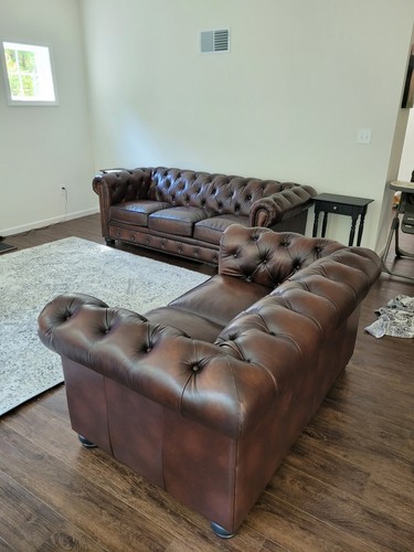 Leather sofa and - , loveseat