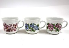 Vintage Mitterteich Bavaria Cups Floral Flowers 2pcs Porcelain BA169