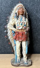 Statuette / Figurine - Indian Chef with Hand Painted Resin Cap, H: 30.5 cm.