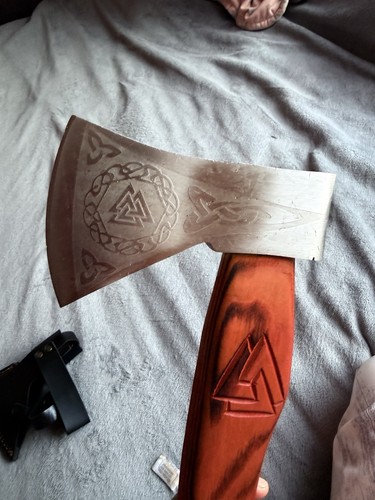 Handmade engraved axe - axe, carbon