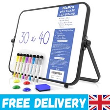 Double Sided 30x40cm Whiteboard with Non-Slip Stand - Perfect for Students