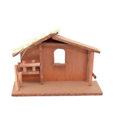 Nativity House Christmas Hut Wooden Stable Sculpture Xmas Home Party Decorations