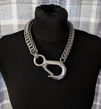 Brazen Bull Stainless Steel Chainmail Necklace With Industrial Hook