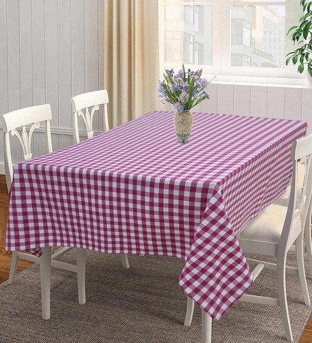 Cotton gingham check rose red - gingham,