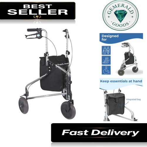 Chrome plated tri wheel walker - chrome-plated, tri-wheel