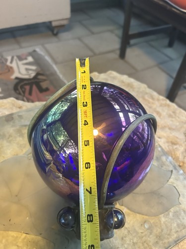 Blue iridescent glass gazing - blue,