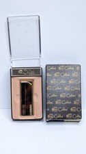 Vintage COLIBRI Brown Wood Gold Slim Cigarette Lighter & Original Box Molectric 