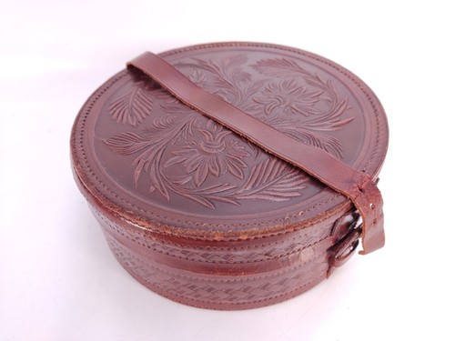 Antique tooled leather collar