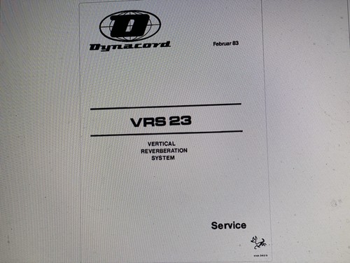 Dynacord vrs service manual - dynacord,