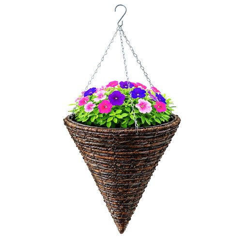 Cone shape hanging basket - basket, 12"